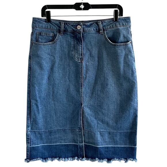 For the Republic Denim Skirt Frayed Hem Blue 12/30 - Picture 1 of 8